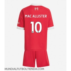 Camiseta Liverpool Alexis Mac Allister #10 Primera Equipación Replica 2025-26 para niños mangas cortas (+ Pantalones cortos)
